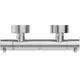Brausethermostat in Chrom-Optik von Ideal Standard mit zwei seitlichen Griffen zur Temperatur- und Durchflussregelung, montierbar an Wand.